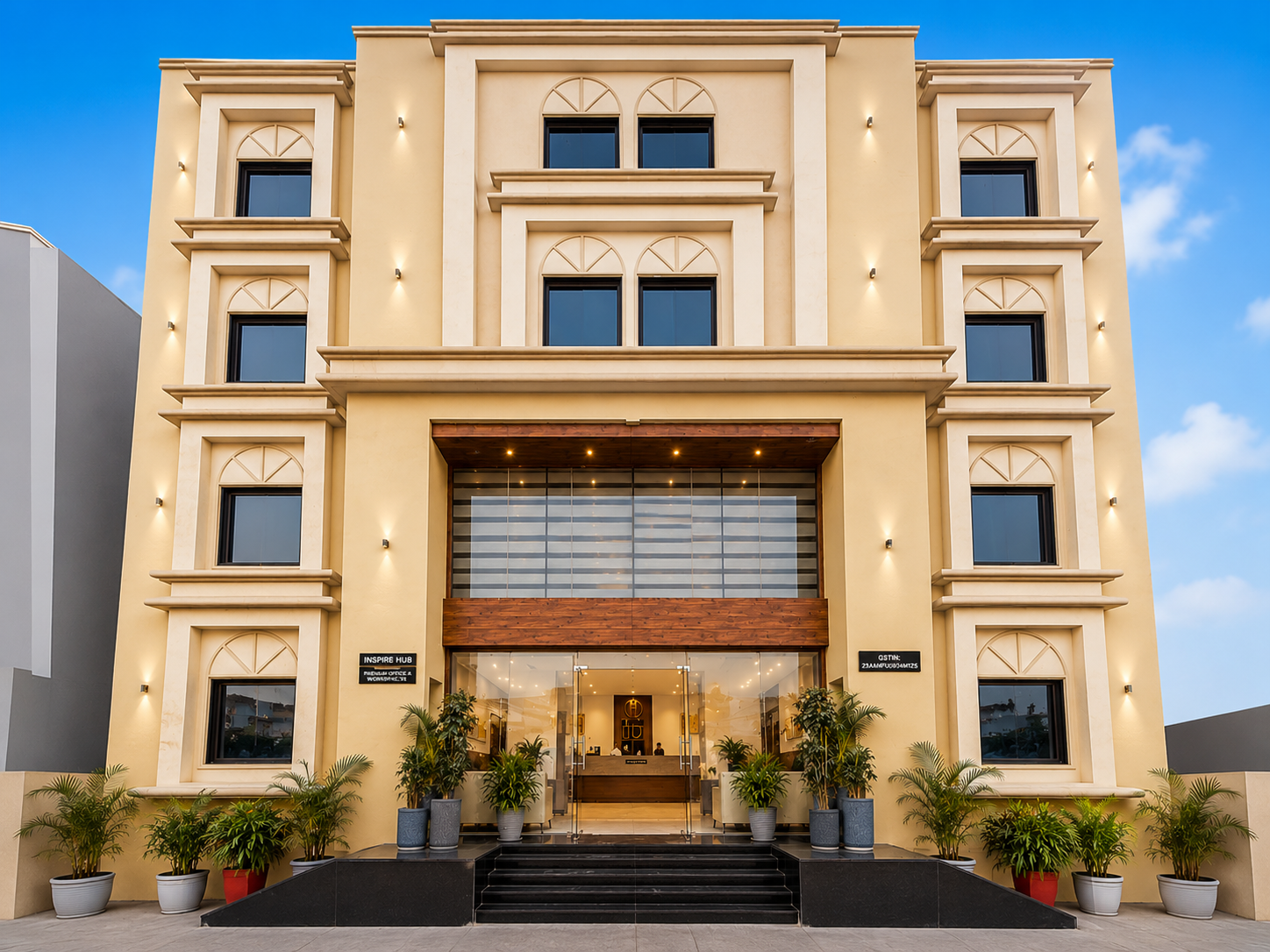 Grand arrival building at Jashn Resort